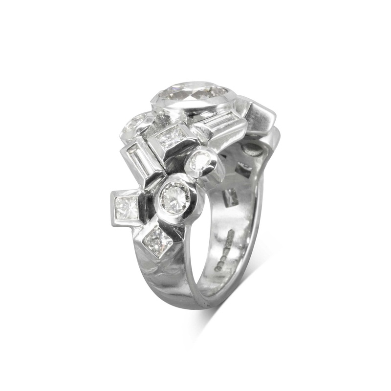 Bubbles Giant Rocky Diamond Eternity Ring