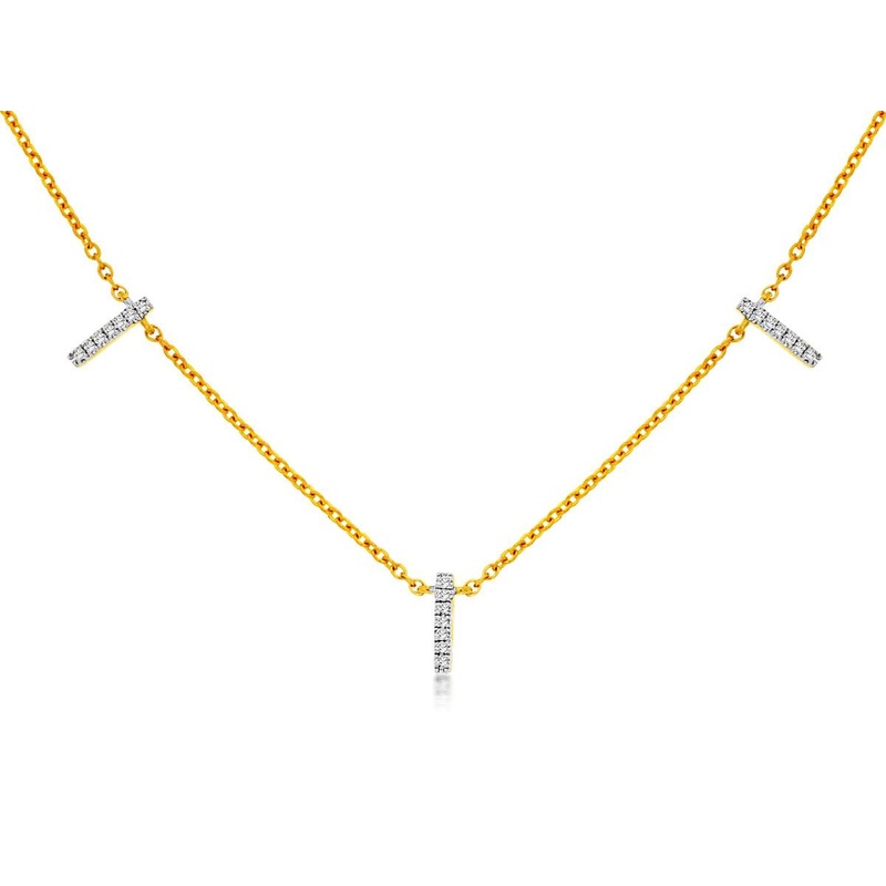 14K DIAMOND STATION NECKLACE