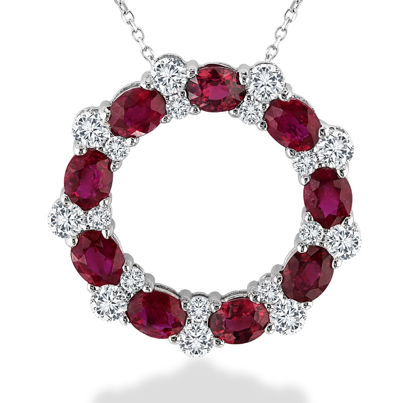 18K RUBY DIAMOND CIRCLE PENDANT