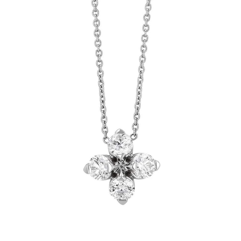 18kt Gold Roberto Coin Diamond Flower Necklace