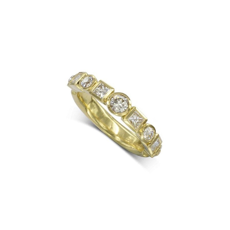 Alternating 18ct Gold Half Eternity Ring