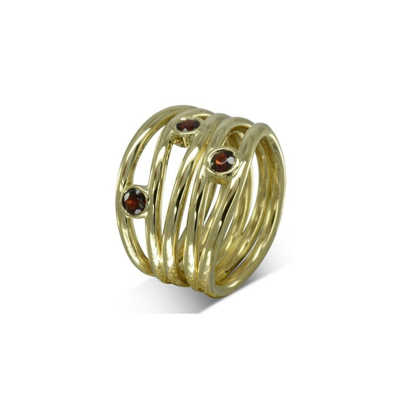 Five Strand Gemstone Dress Ring