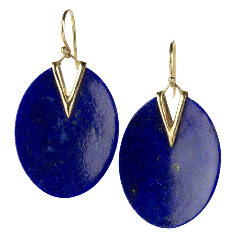 Lapis Lily Pad Earrings