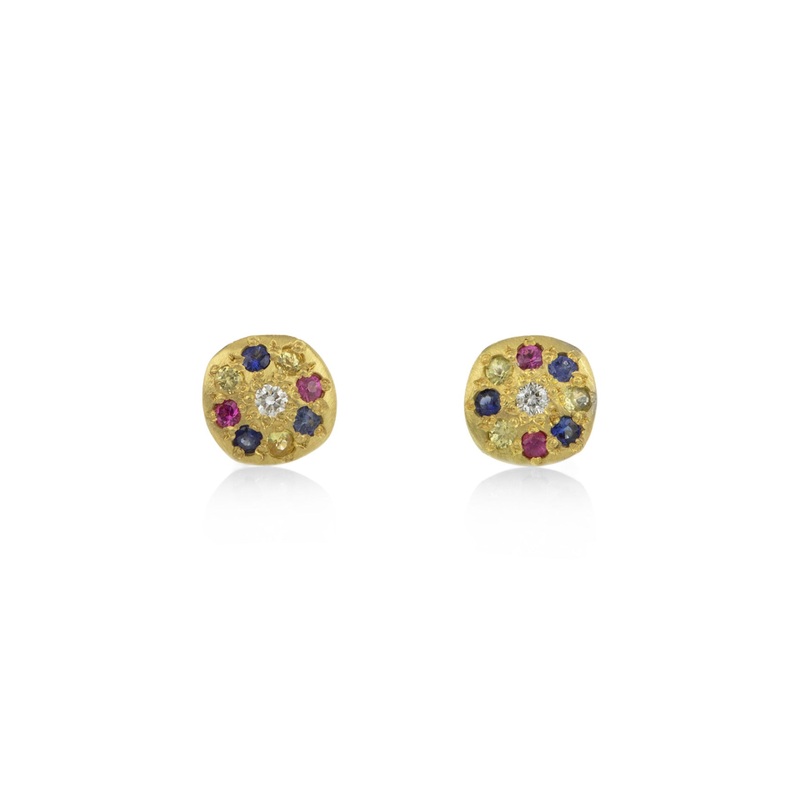 Multicolored Sapphire Studs