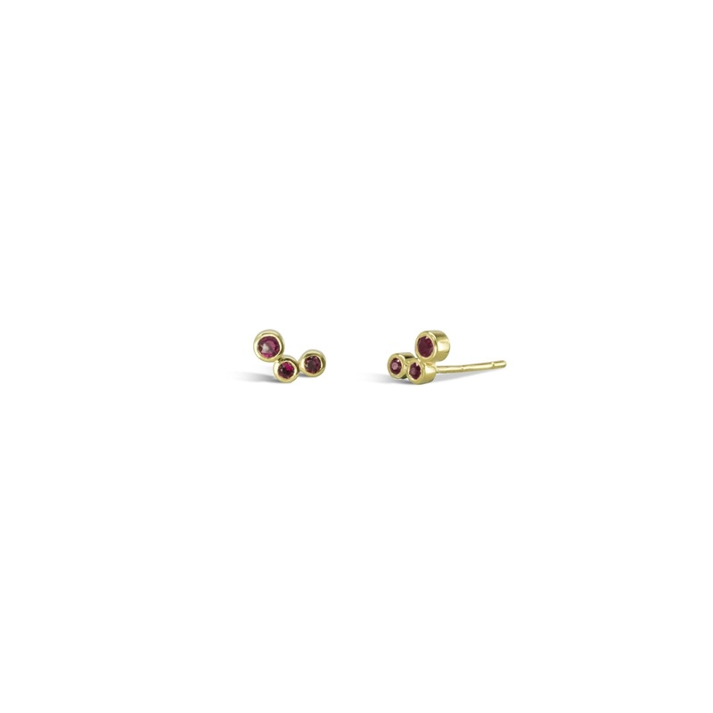Bubbles Offset Gemstone Stud Earrings