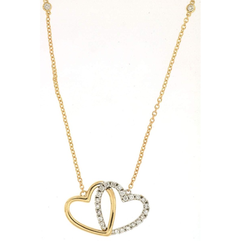 14K DOUBLE HEART NECKLACE