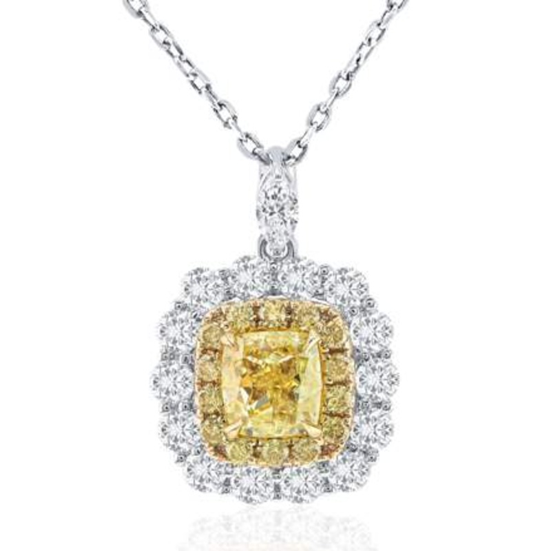18K FANCY YELLOW DIAMOND NECKLACE