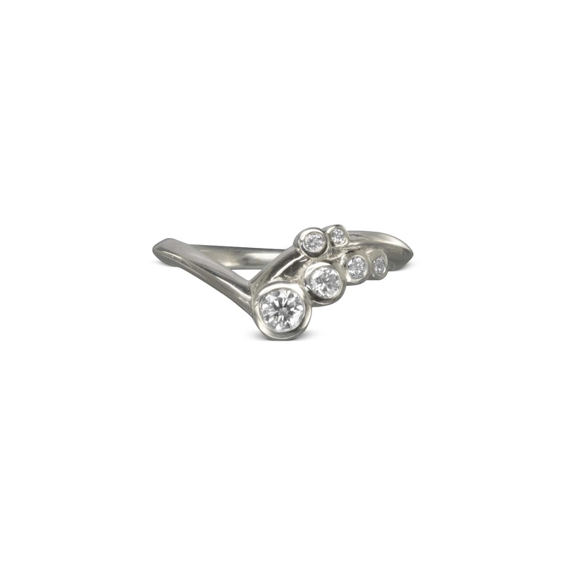 Bubbles Wishbone Diamond Ring