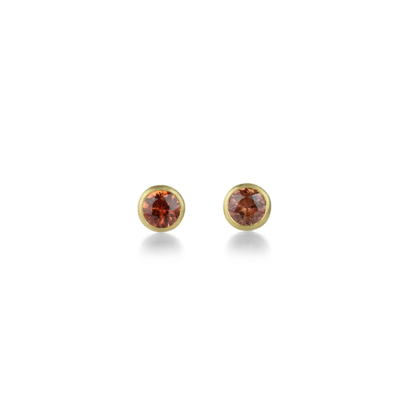 Orange Sapphire Teeny Studs