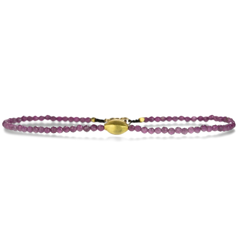 Ruby and 18k Yellow Gold Beaded Bracelet
