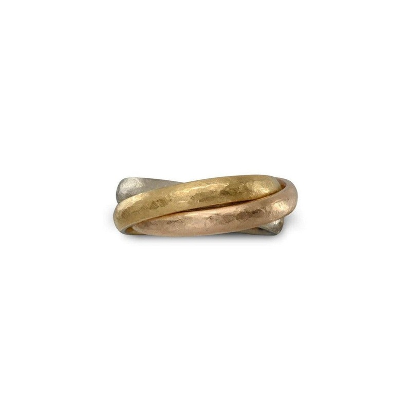 Three Colour Gold Russian Wedding Ring (Rough or Polished)