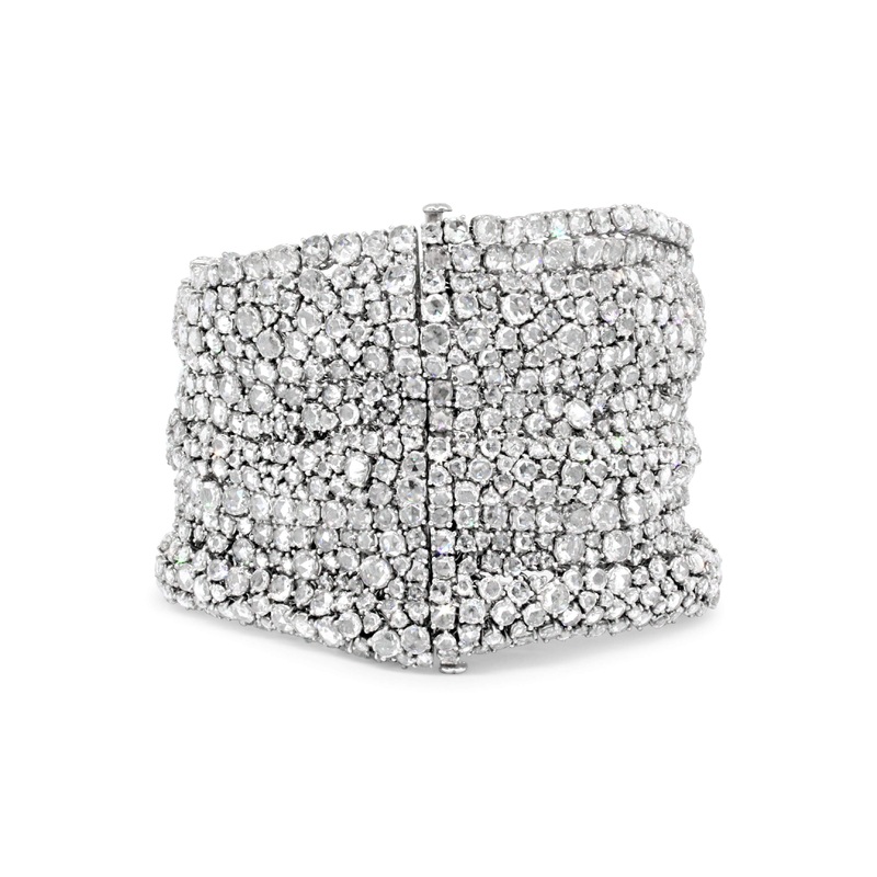 18kt White Gold Wide Diamond Bracelet