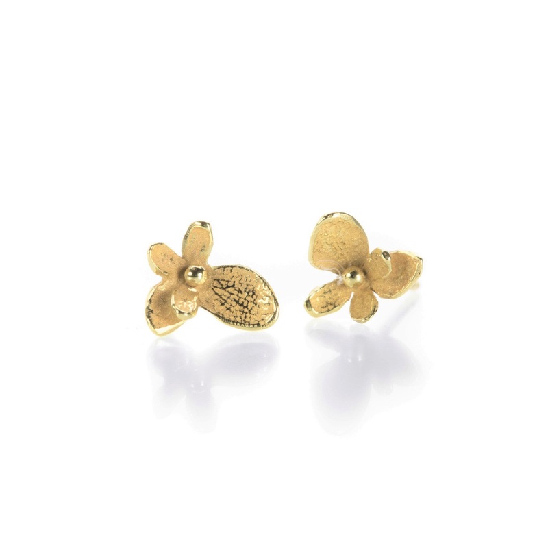 Baby Hydrangea Studs in 18k Gold
