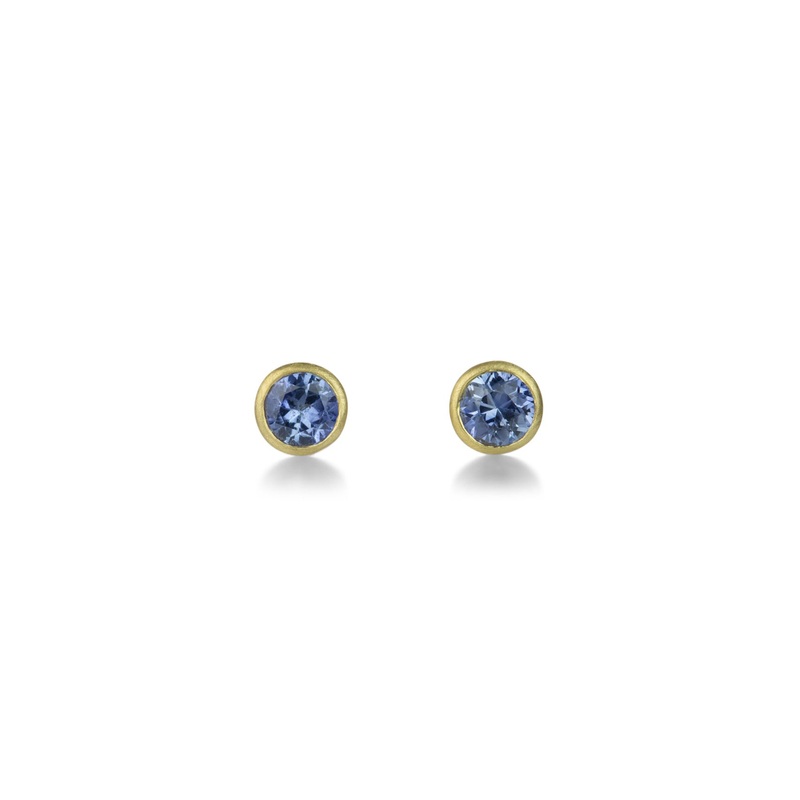 Gray Blue Sapphire Teeny Studs