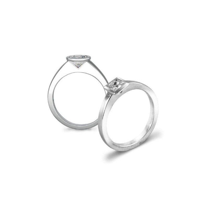 Halo Set Diamond Platinum Engagement Ring