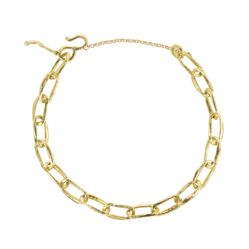 Hand Carved Paperclip Link Bracelet