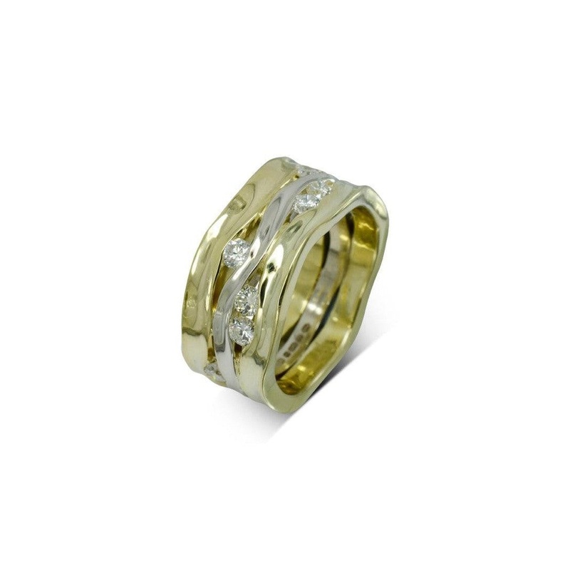 Trap Wide Three Band Diamond Eternity Ring