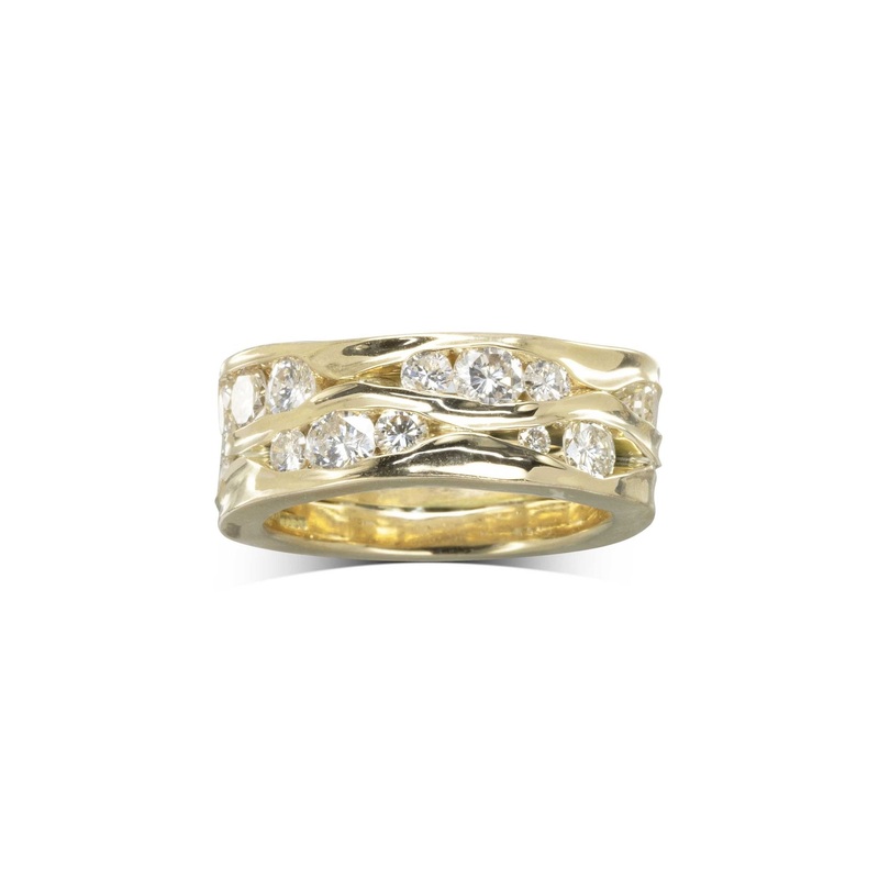 Trap Wide Three Band Diamond Full Eternity Ring