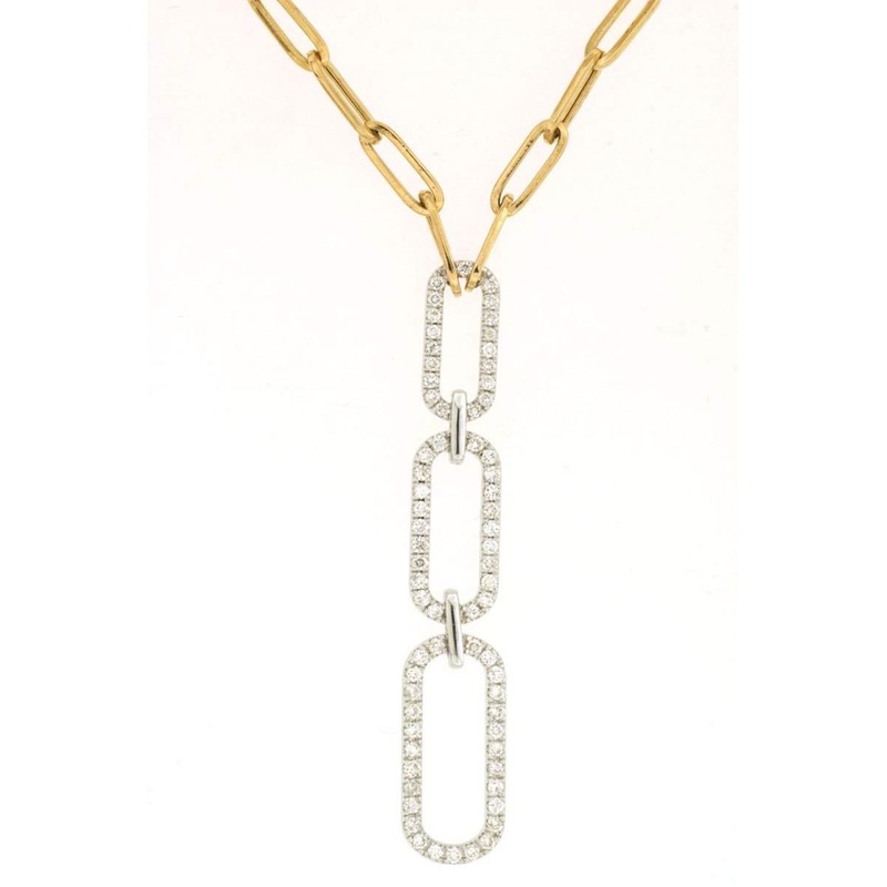 14K DIAMOND PAPERCLIP NECKLACE
