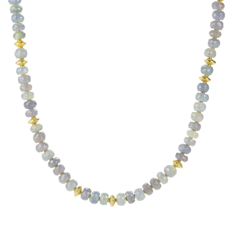18k Gray Blue Sapphire Necklace