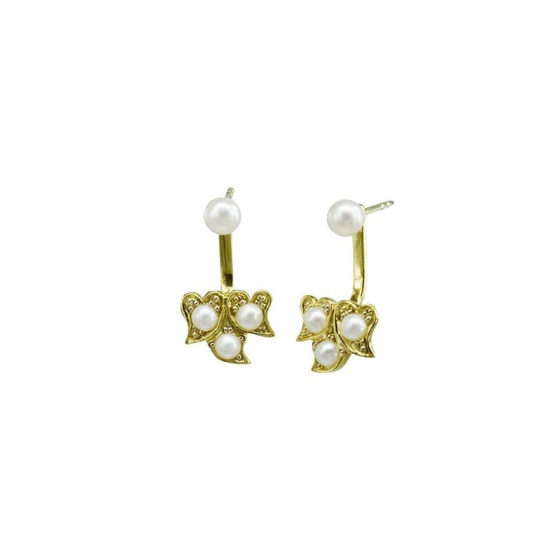 Bespoke Wedding Gold Pearl Under Lobe Ear Jackets