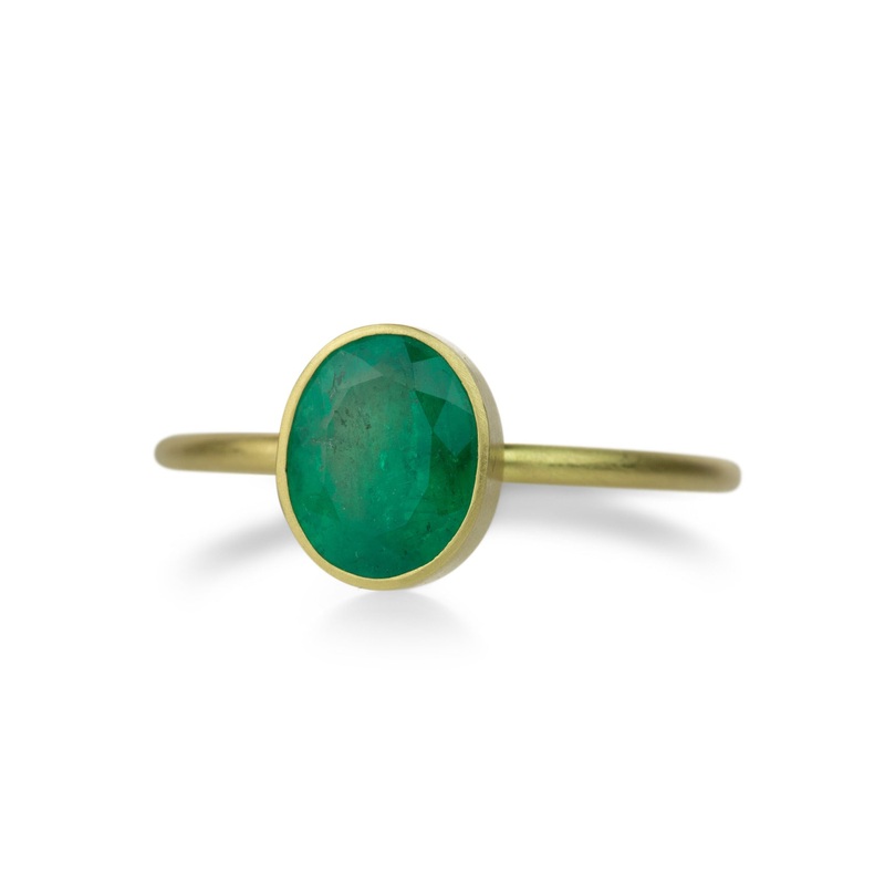Bezel Set Colombian Emerald Ring