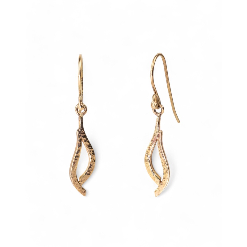 Forged 9ct Yellow Gold Drop Earrings (Small)