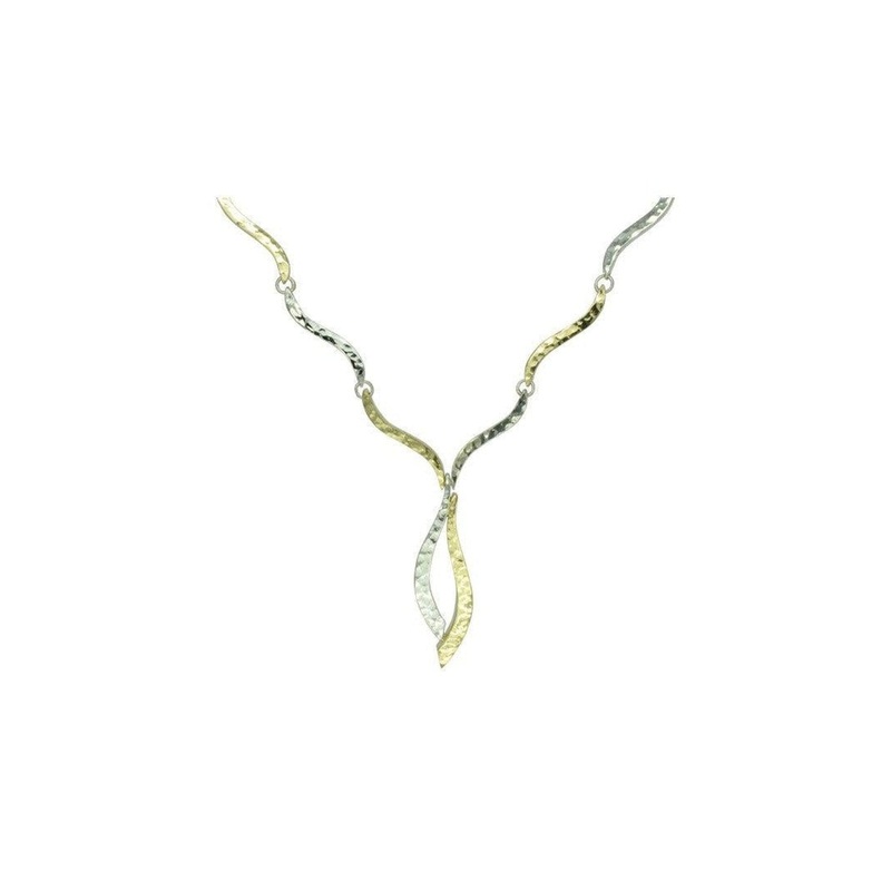 Forged Two Colour Gold Necklace