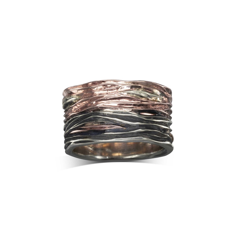 Sunrise Mixed Metal Wedding Ring