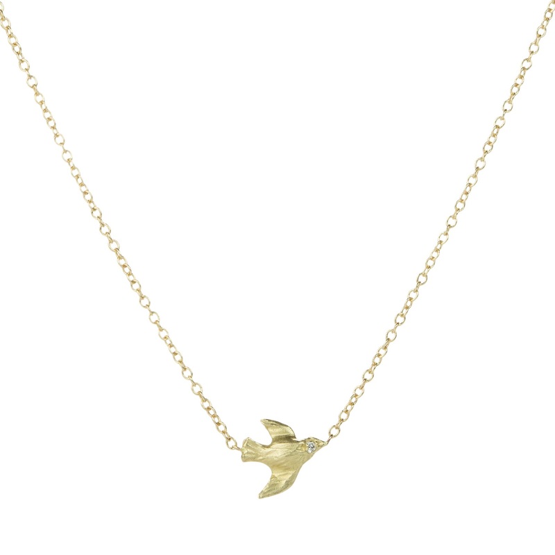 14k Tiny Bird Necklace