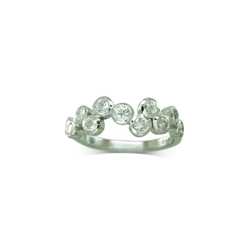 Bubbles Large Diamond Half Eternity Ring