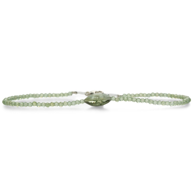 Green Apatite and Tourmaline Beaded Bracelet