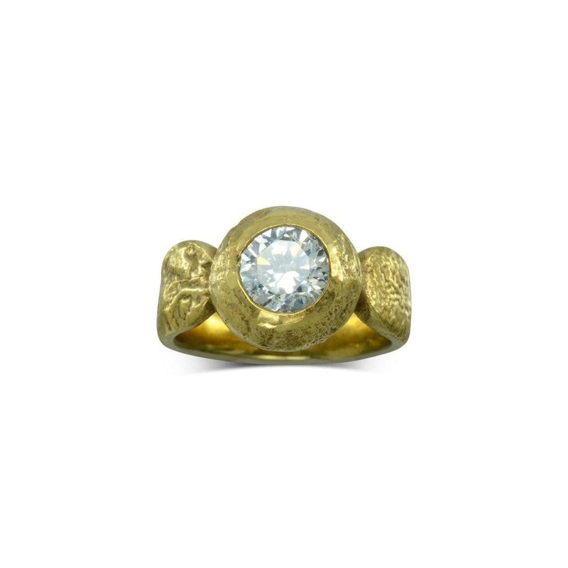 Nugget Diamond Gold Unusual Ring (1ct)