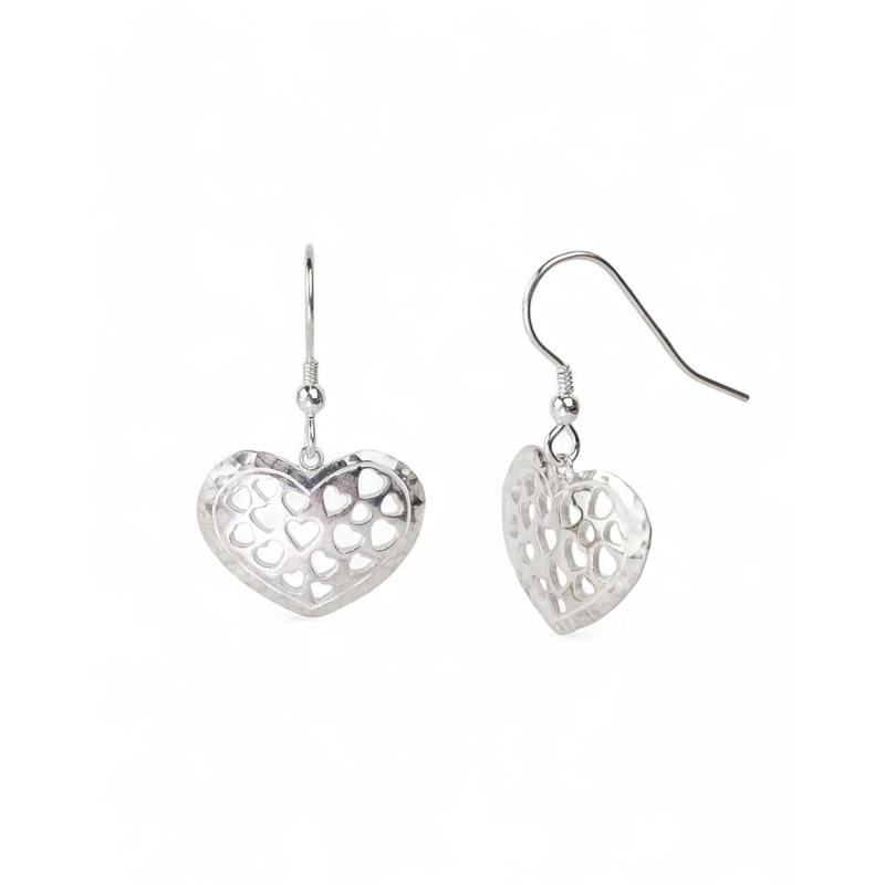Pierced Heart Drop Earrings