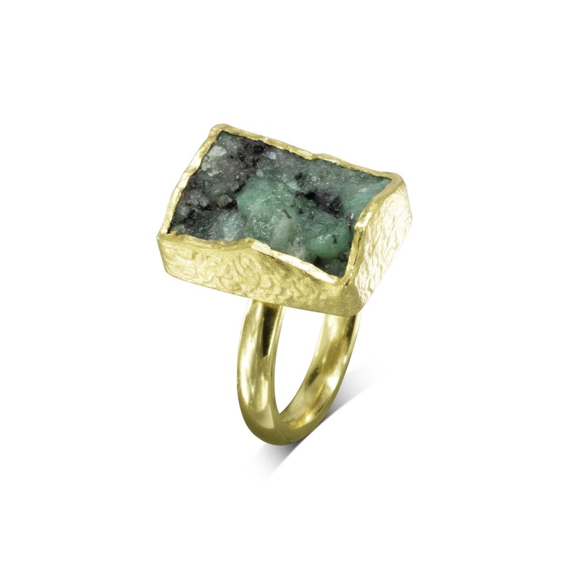 Rough Emerald Ring
