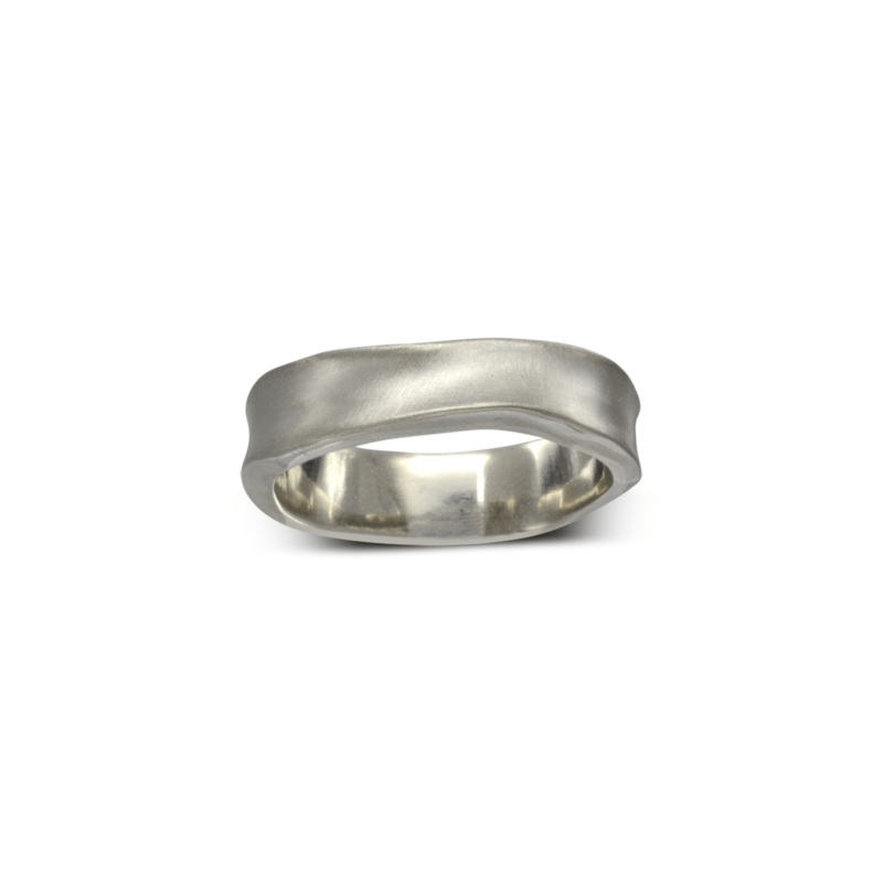 Side Hammered Brushed Finished Wedding Ring (5mm)