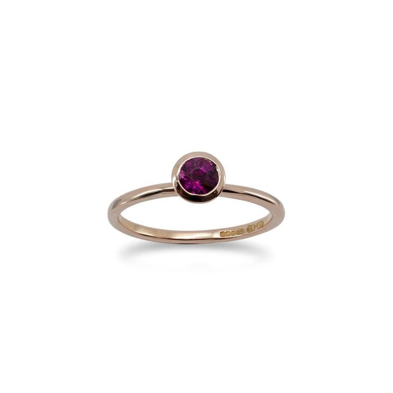 Simple Ruby Rose Gold Stacking Ring
