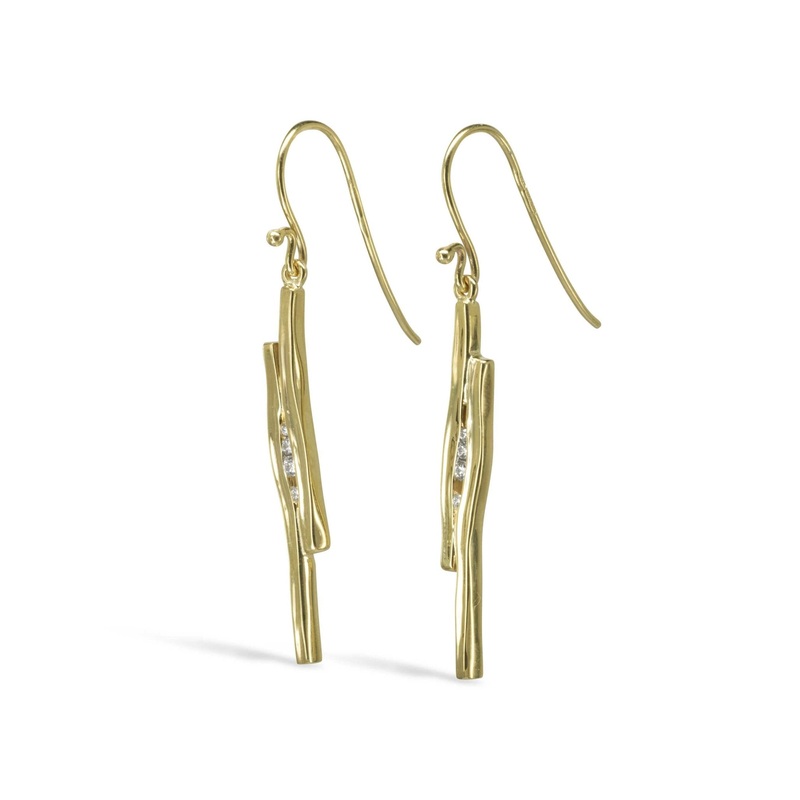 Trap Gold Diamond Drop Earrings