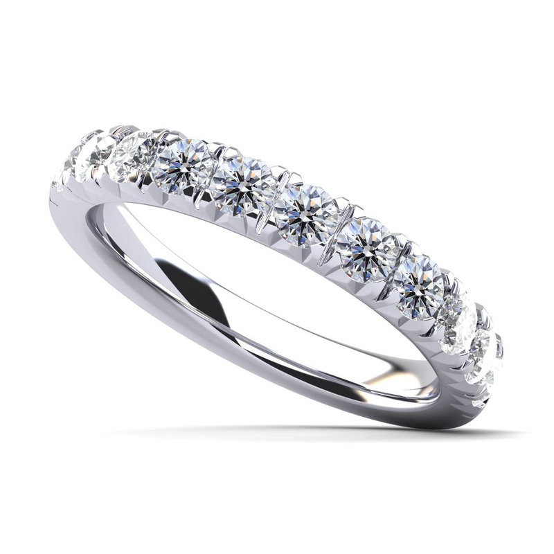 Crown Set Diamond Anniversary Diamond Ring with 0.48 ct.(finished) 2.1mm