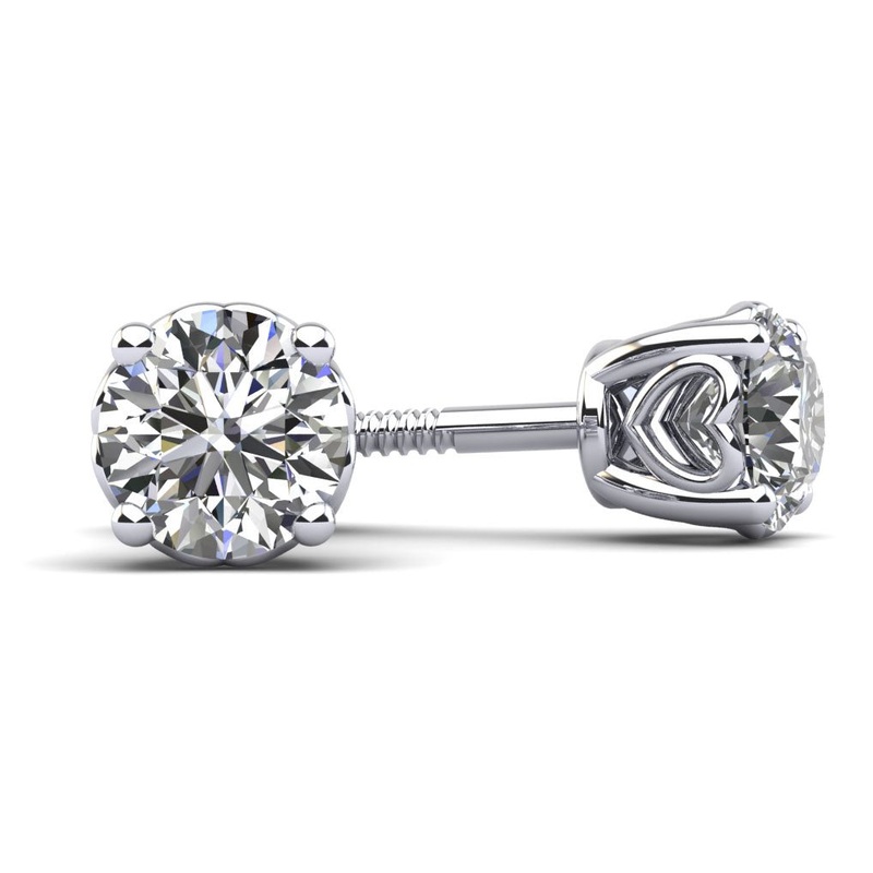 Dearest Sweetheart Diamond Stud Earrings with 0.32 ct.(finished) 3.5mm