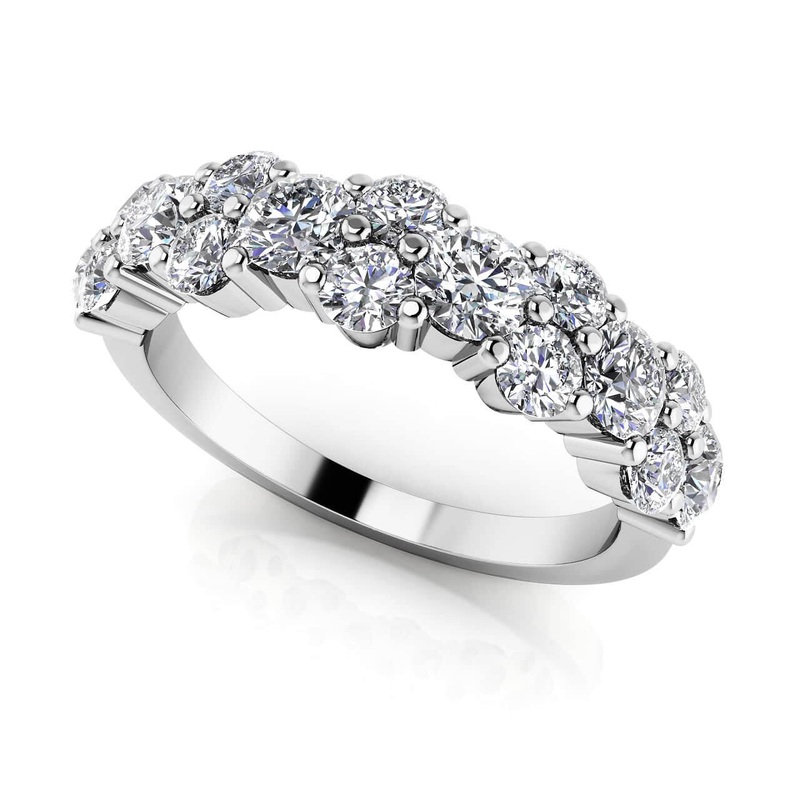 Delightful Lab-Grown Diamond Anniversary Ring with 0.98 ct.(finished) 1.9mm, 2.6mm