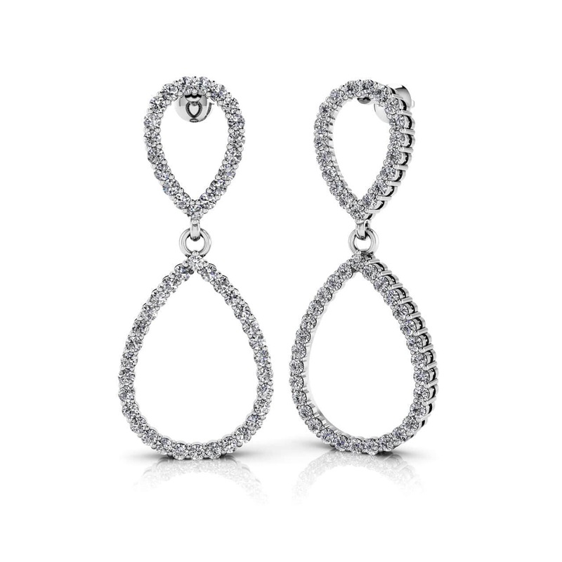 Diamond Figure Eight Earrings Lab-Grown Diamond  with 0.67 ct.(finished) 1.1mm