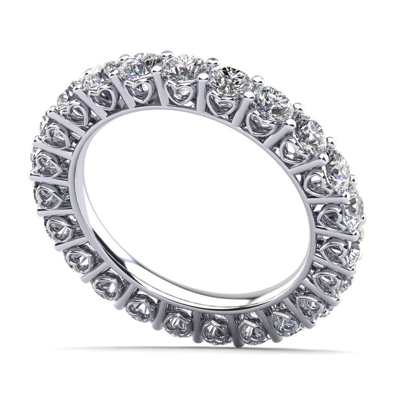 Diamond Heart Eternity Lab-Grown Diamond Ring with 1.06 ct.(finished) 2mm