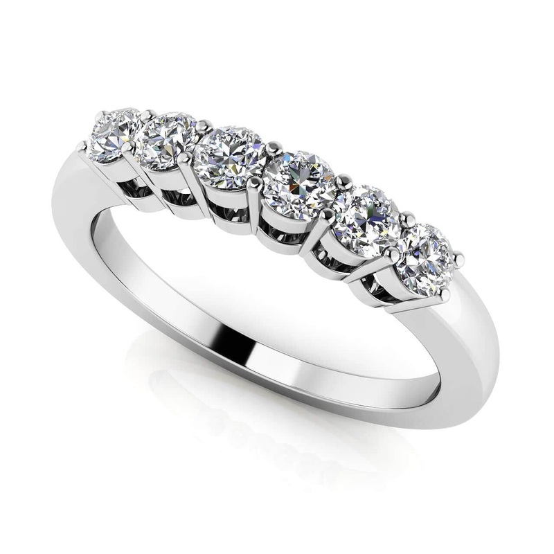 Six Stone Band Lab-Grown Diamond  with 0.72 ct.(finished) 3.2mm