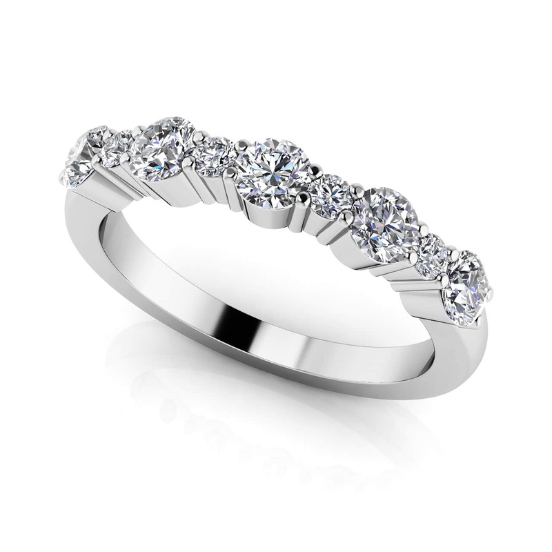 Alternating Diamond Anniversary Diamond Ring with 0.35 ct.(finished) 1.4mm, 2.5mm