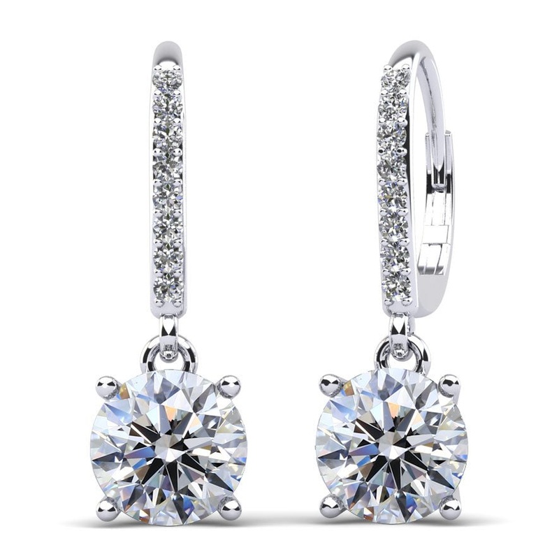 Brilliance Diamond Drop Lab-Grown Diamond Earrings with 1.00 ct. (2X0.38 ct. center diamonds)