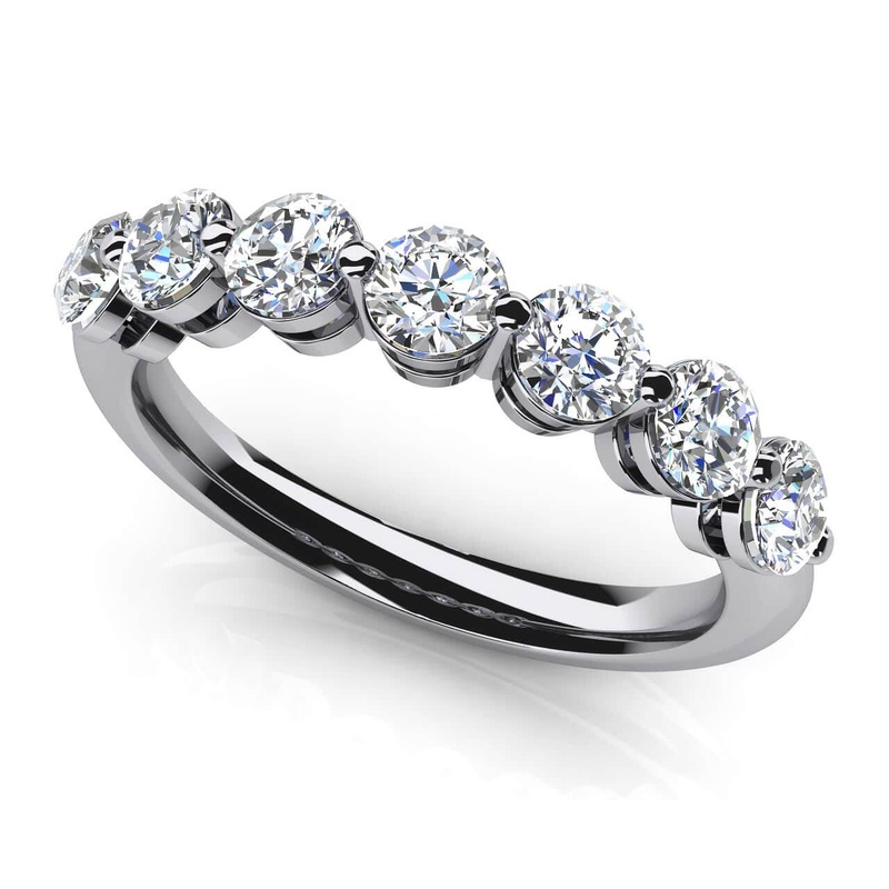 Brilliant 7 Diamonds Lab-Grown Diamond Anniversary Ring with 0.49 ct.(finished) 2.6mm