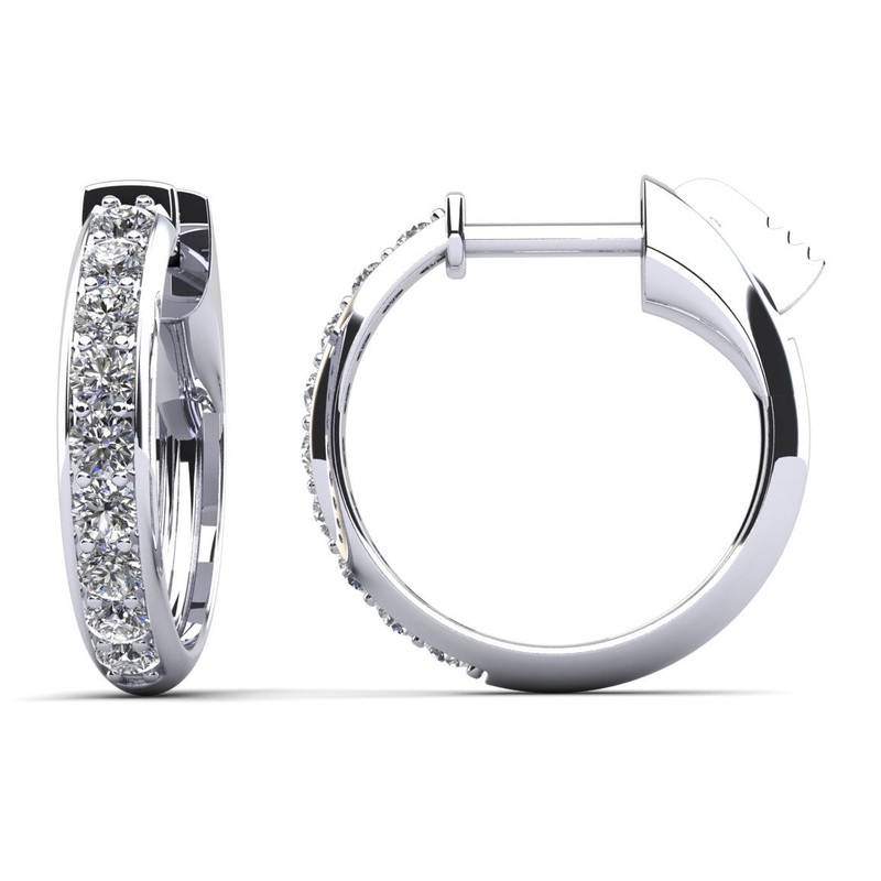 Brilliant Cut Huggie Diamond Hoops Lab-Grown Diamond  with 0.45 ct.(finished) 1.8mm