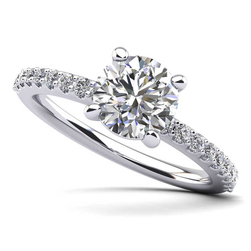 Brilliant Dreams Lab-Grown Diamond Engagement Ring with 1.02 ct. (0.75 ct. center diamond)