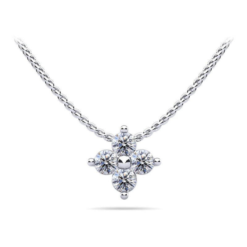 Brilliant Four Lab-Grown Diamond Pendant with 0.24 ct.(finished) 2.5mm